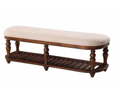 Hocker Polsterhocker Fouss Miwwel Wunnen Sëtzbenken Sëtz Lieder Beige Design Textil